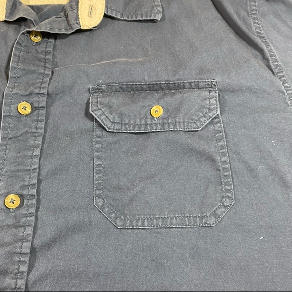 Wrangler Men’s Button Down Shirt XLG Blue Short Sleeve Casual Button Down Shirt - Picture 4 of 7